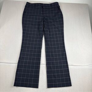 Banana Republic Logan Mens Navy Blue windowpane plaid Dress Pants fits 36*32